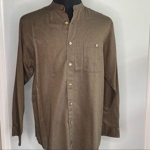 Murano men’s long sleeve collarless shirt large